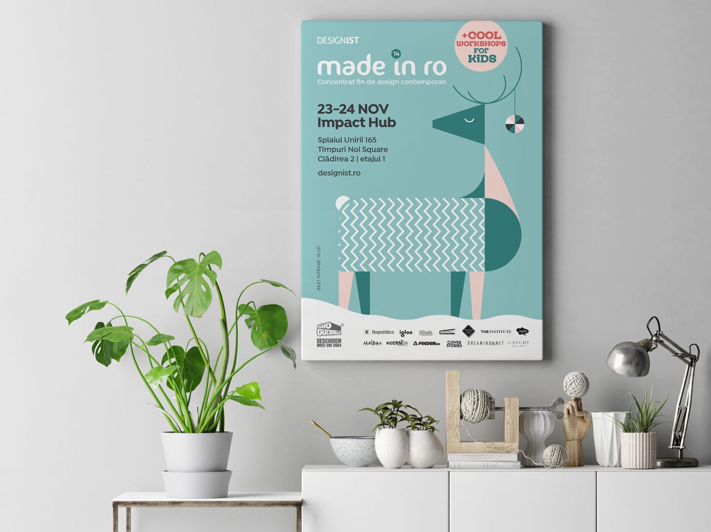 poster with abstract illustration of a stag