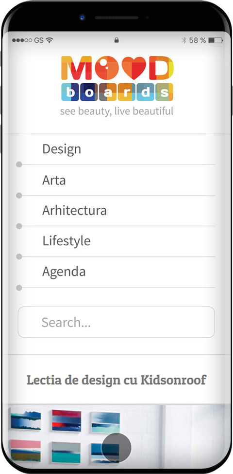 moodboard site mobile menu