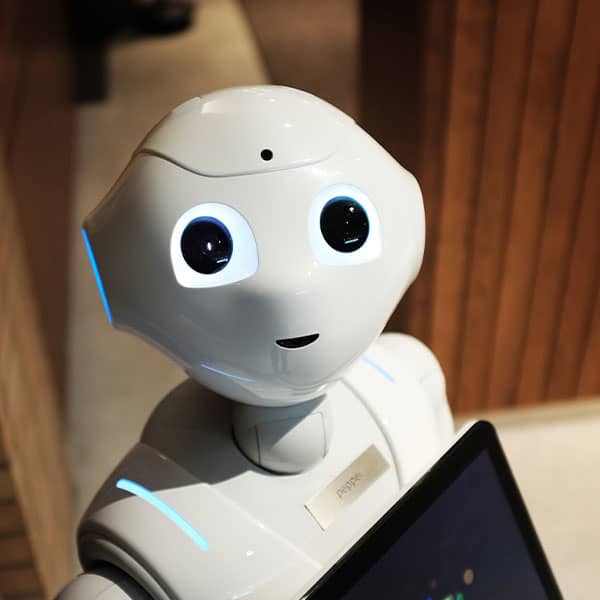 robot looking into the camera